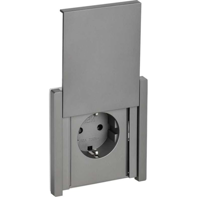 Розетка IEK FORTE&PIANO FP519 с заземлением, с защитными шторками и крышкой 16А IP44 FP-R16-16-1-44-K46